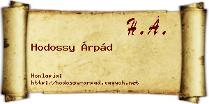 Hodossy Árpád névjegykártya