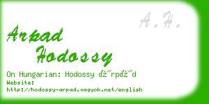 arpad hodossy business card